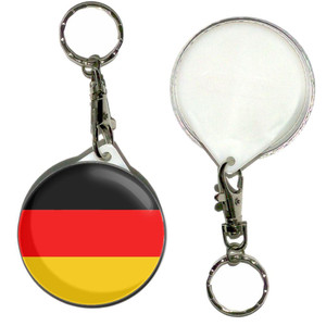 Germany Flag - 55mm Button Badge Key Ring Germany Flag - 55mm Button Badge Key Ring