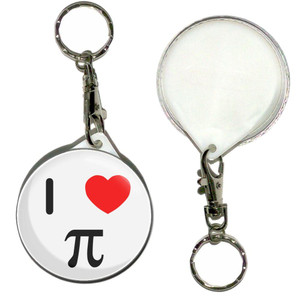 I Love Pi - 55mm Button Badge Key Ring I Love Pi - 55mm Button Badge Key Ring