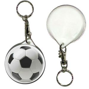 Football - 55mm Button Badge Key Ring Football - 55mm Button Badge Key Ring