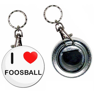 I Love Foosball - 55mm Button Badge Bottle Opener
