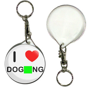 I Love Dogging - 55mm Button Badge Key Ring I Love Dogging - 55mm Button Badge Key Ring