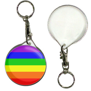 Gay Flag - 55mm Button Badge Key Ring Gay Flag - 55mm Button Badge Key Ring