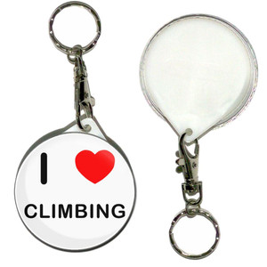 I Love Climbing - 55mm Button Badge Key Ring