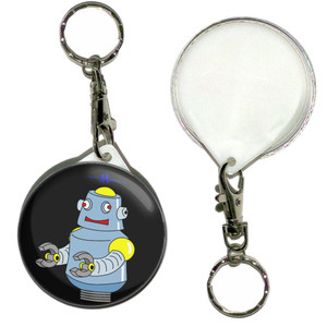 Black Boy Robot - 55mm Button Badge Key Ring Black Boy Robot - 55mm Button Badge Key Ring