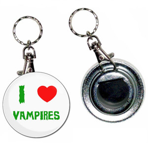 I Love Vampires - 55mm Button Badge Bottle Opener I Love Vampires - 55mm Button Badge Bottle Opener