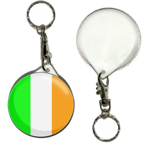 Ireland Flag - 55mm Button Badge Key Ring Ireland Flag - 55mm Button Badge Key Ring