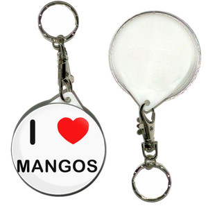 I Love Mangos - 55mm Button Badge Key Ring