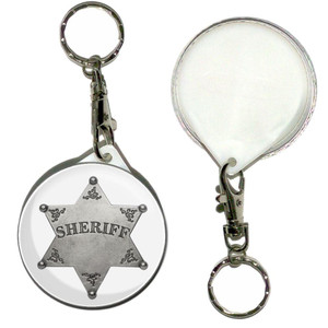 Sheriff Badge - 55mm Button Badge Key Ring Sheriff Badge - 55mm Button Badge Key Ring