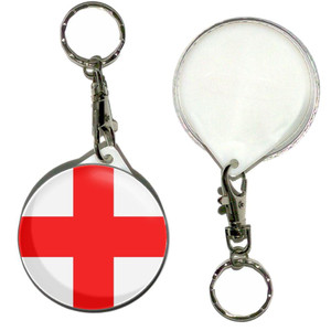 England Flag - 55mm Button Badge Key Ring England Flag - 55mm Button Badge Key Ring