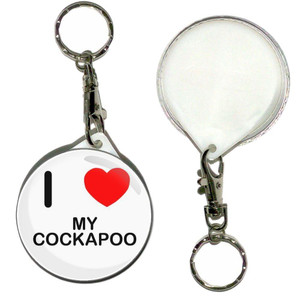 I Love My Cockapoo - 55mm Button Badge Key Ring I Love My Cockapoo - 55mm Button Badge Key Ring