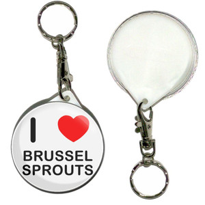 I Love Brussel Sprouts - 55mm Button Badge Key Ring I Love Brussel Sprouts - 55mm Button Badge Key Ring