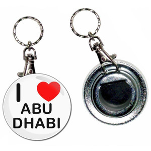 I Love Abu Dhabi - 55mm Button Badge Bottle Opener I Love Abu Dhabi - 55mm Button Badge Bottle Opener
