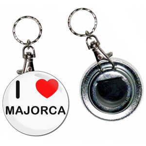 I Love Majorca - 55mm Button Badge Bottle Opener I Love Majorca - 55mm Button Badge Bottle Opener