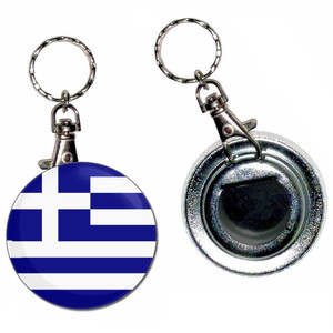 Greece Flag - 55mm Button Badge Bottle Opener Greece Flag - 55mm Button Badge Bottle Opener