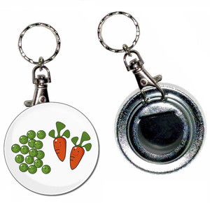 Peas and Carrots - 55mm Button Badge Bottle Opener Peas and Carrots - 55mm Button Badge Bottle Opener