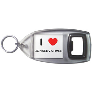 I love Conservatives - Plastic Key Ring Bottle Opener I love Conservatives - Plastic Key Ring Bottle Opener