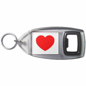 Heart - Plastic Key Ring Bottle Opener