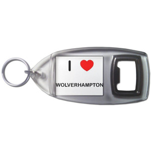 I Love Wolverhampton - Plastic Key Ring Bottle Opener I Love Wolverhampton - Plastic Key Ring Bottle Opener