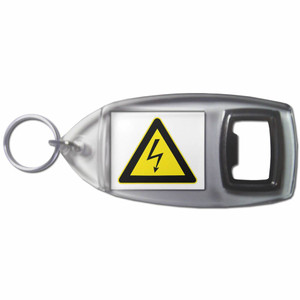 High Voltage - Plastic Key Ring Bottle Opener
