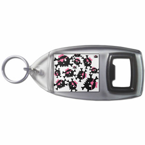 Skull Bow Pattern - Plastic Key Ring Bottle Opener Skull Bow Pattern - Plastic Key Ring Bottle Opener