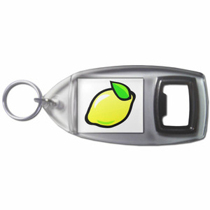 STOCK ITEM - Fruit Machine Lemon - Plastic Key Ring Bottle Opener