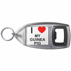 I Love My Guinea Pig - Plastic Key Ring Bottle Opener I Love My Guinea Pig - Plastic Key Ring Bottle Opener