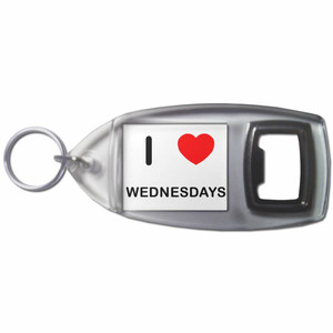 I Love Wednesdays - Plastic Key Ring Bottle Opener