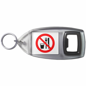 No Food or Drink - Plastic Key Ring Bottle Opener