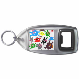 Skull Bow Pattern 3 - Plastic Key Ring Bottle Opener Skull Bow Pattern 3 - Plastic Key Ring Bottle Opener