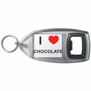 I Love Chocolate - Plastic Key Ring Bottle Opener