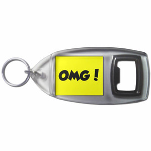 OMG! Oh My God - Plastic Key Ring Bottle Opener OMG! Oh My God - Plastic Key Ring Bottle Opener