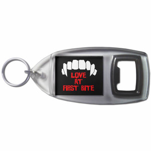 Love At First Bite - Plastic Key Ring Bottle Opener Love At First Bite - Plastic Key Ring Bottle Opener