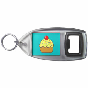 Cupcake - Plastic Key Ring Bottle Opener