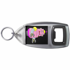 Black Girl Robot - Plastic Key Ring Bottle Opener Black Girl Robot - Plastic Key Ring Bottle Opener
