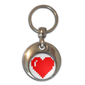 Pixel Heart - Round Metal Key Ring Pixel Heart - Round Metal Key Ring
