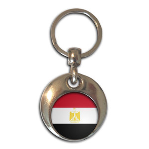 Egypt Flag - Round Metal Key Ring