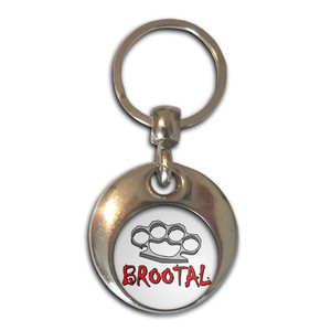 Br00tal Knuckleduster - Round Metal Key Ring