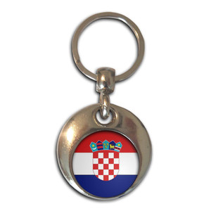 Croatia Flag - Round Metal Key Ring