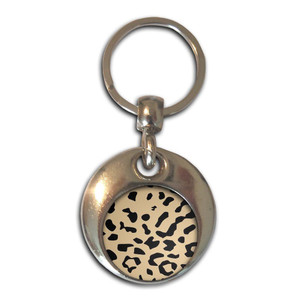 Leopard Print - Round Metal Key Ring
