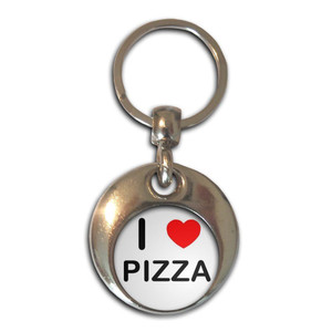 I Love Pizza - Round Metal Key Ring