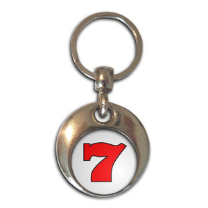 Fruit Machine Lucky Seven - Round Metal Key Ring