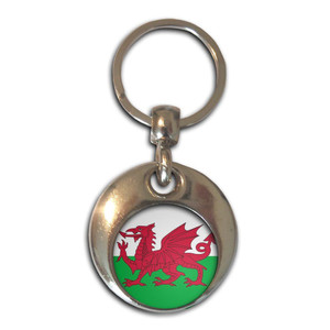 Wales Flag - Round Metal Key Ring