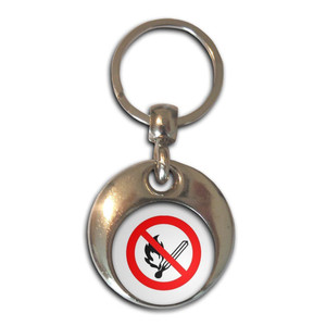 No Naked Flames - Round Metal Key Ring No Naked Flames - Round Metal Key Ring