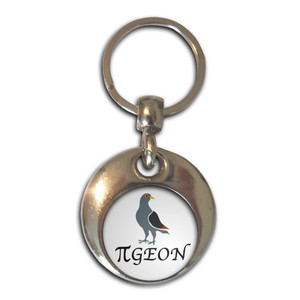 Pi Pigeon - Round Metal Key Ring