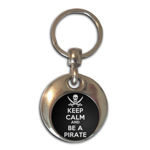 Keep Calm and Be A Pirate - Round Metal Key Ring