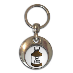 Poison Bottle - Round Metal Key Ring Poison Bottle - Round Metal Key Ring