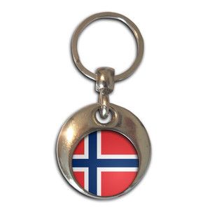 Norway Flag - Round Metal Key Ring Norway Flag - Round Metal Key Ring