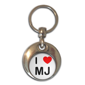 I Love MJ - Round Metal Key Ring I Love MJ - Round Metal Key Ring