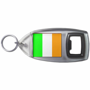 Ireland Flag - Plastic Key Ring Bottle Opener Ireland Flag - Plastic Key Ring Bottle Opener