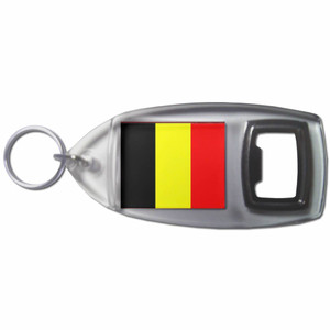 Belgium Flag - Plastic Key Ring Bottle Opener Belgium Flag - Plastic Key Ring Bottle Opener